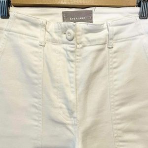 EVERLANE Wide Leg Cropped Pant (canvas) in White. Never Worn. Size 4